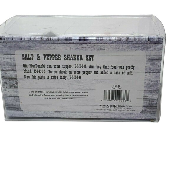 Farmhouse Barn Salt & Pepper Shaker by Core Kitchen Red Black Ceramic - Picture 4 of 4